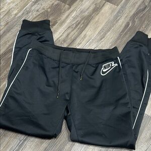 Nike Black Tapered Sweatpants with Elastic Cuffs